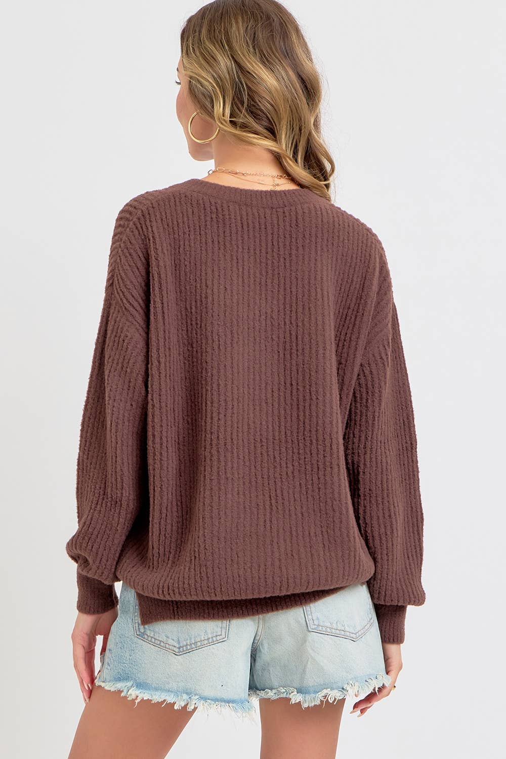 EVERYDAY CASUAL SWEATER: Brown / Contemporary / L