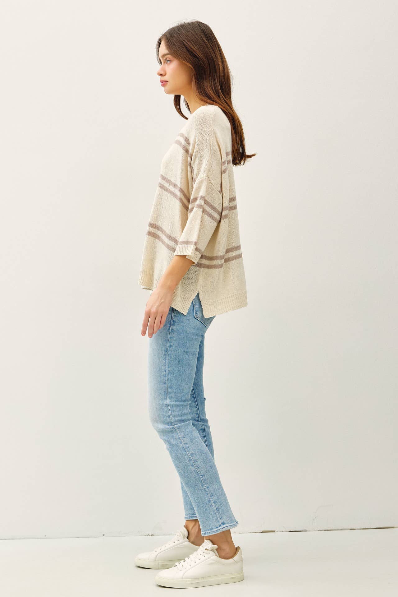 Essential Drop Shoulder Striped Sweater