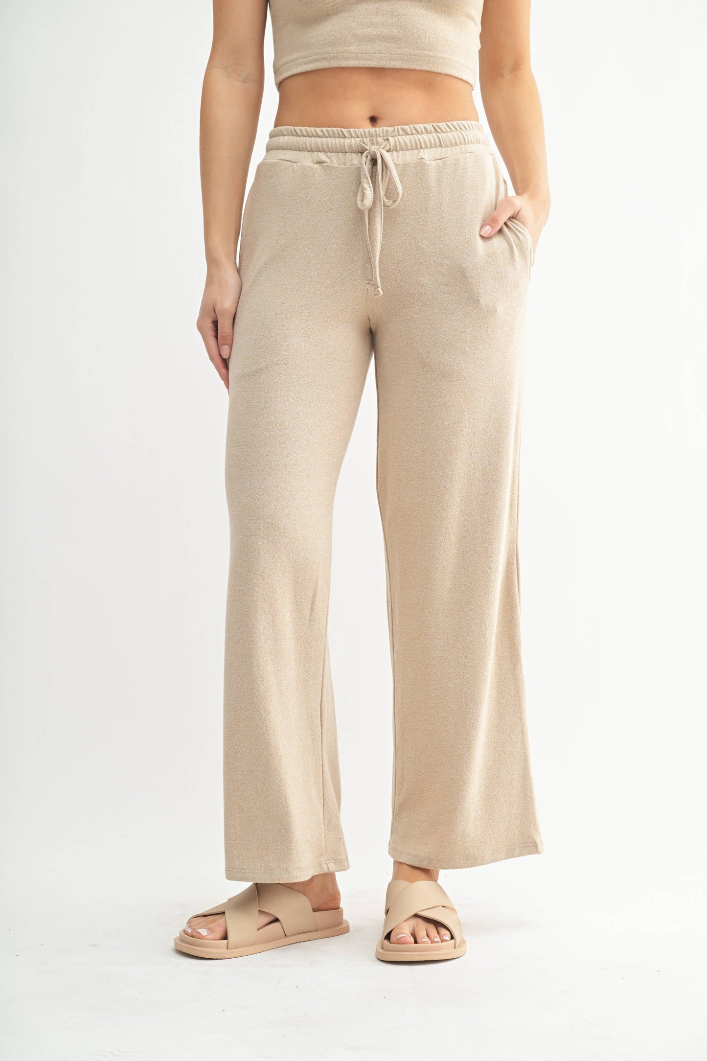 Brushed Wide Leg Lounge Pants