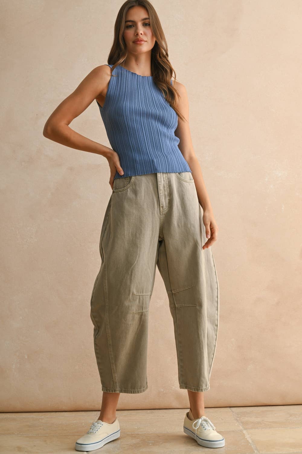 VISCOSE RIBBED KNITTED TOP