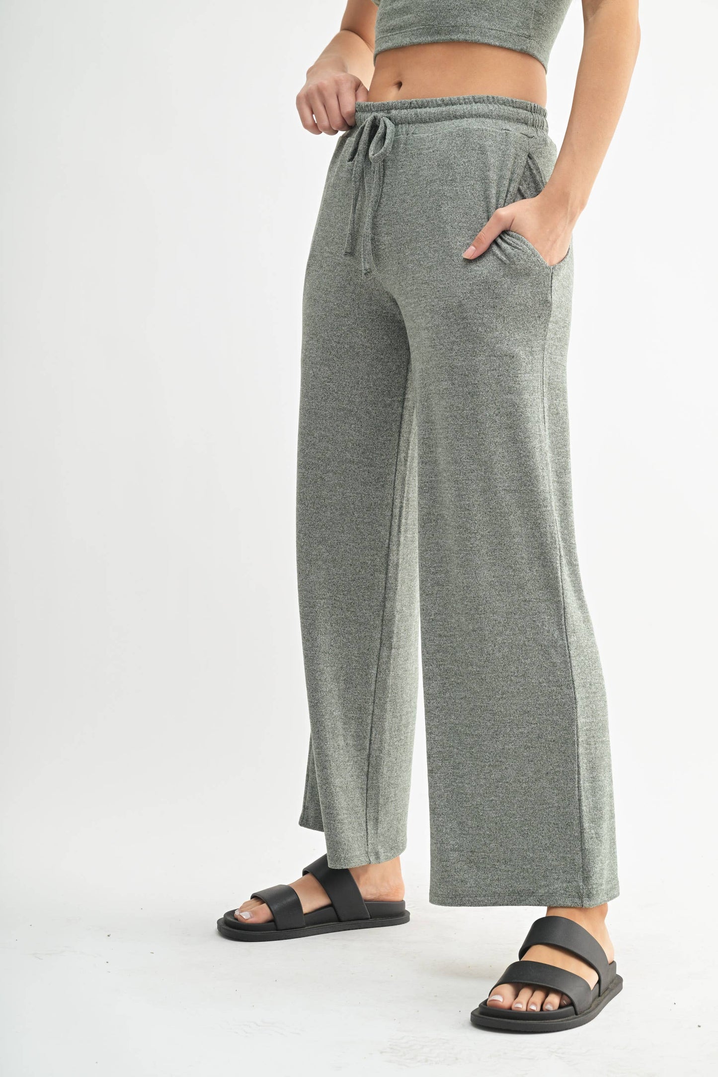 Brushed Wide Leg Lounge Pants