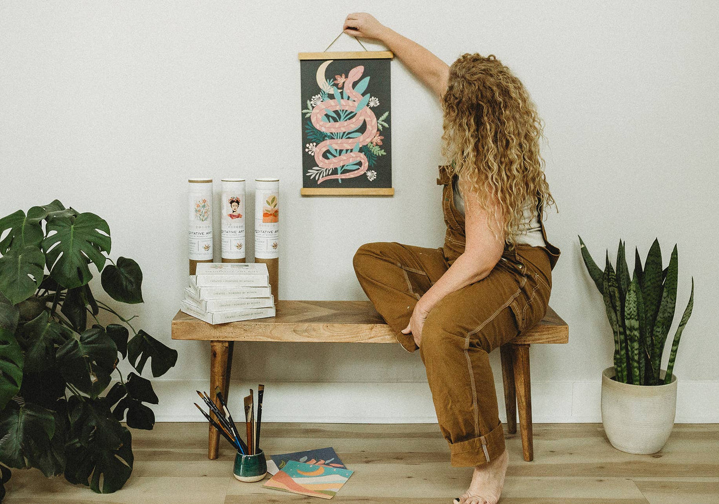 The Good Seed Minimalist Paint-by-Number Kit - Floral Snake