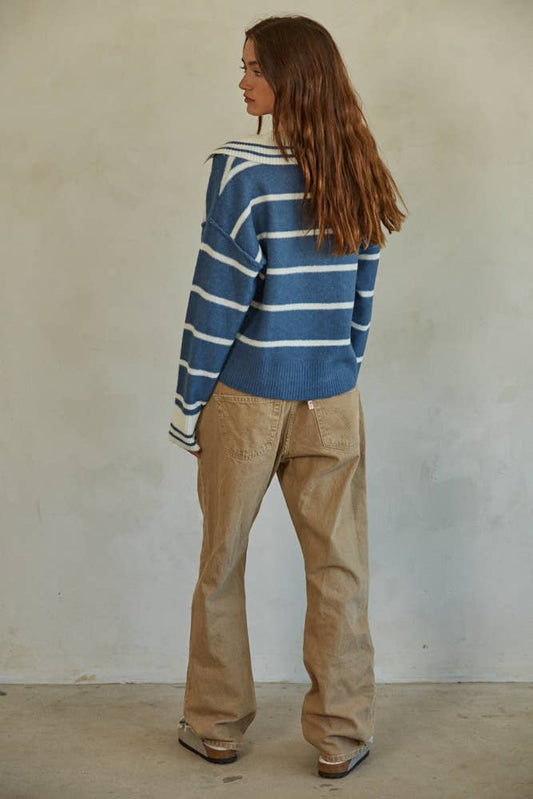 The Weekend Stripe Polo Sweater