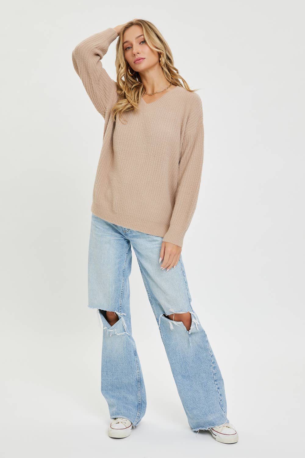 EVERYDAY CASUAL SWEATER: Brown / Contemporary / L