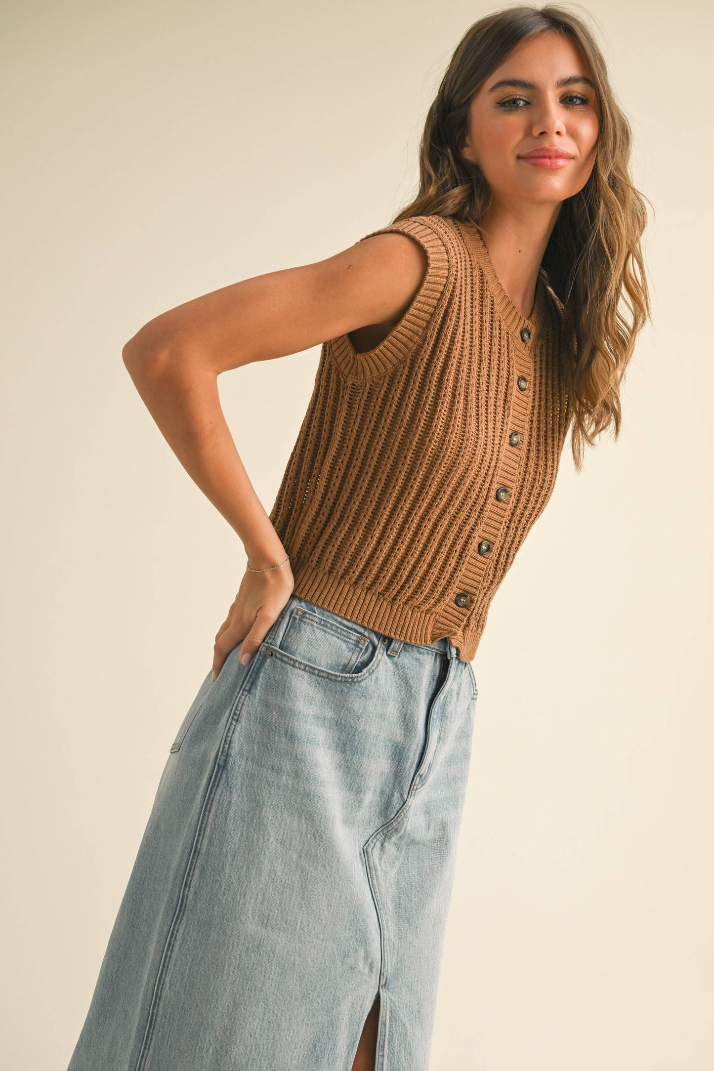 Button Crochet Vest