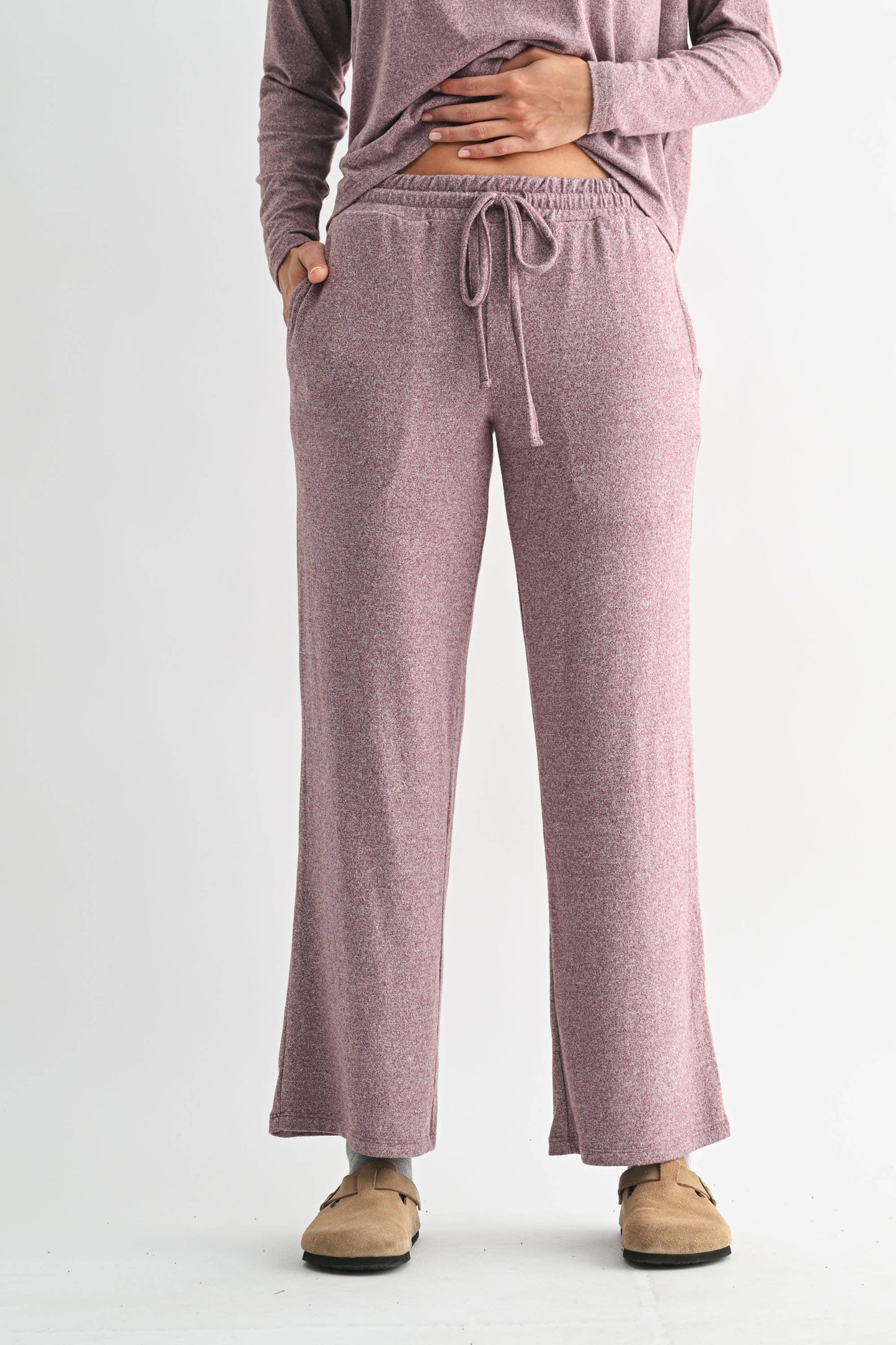Brushed Wide Leg Lounge Pants