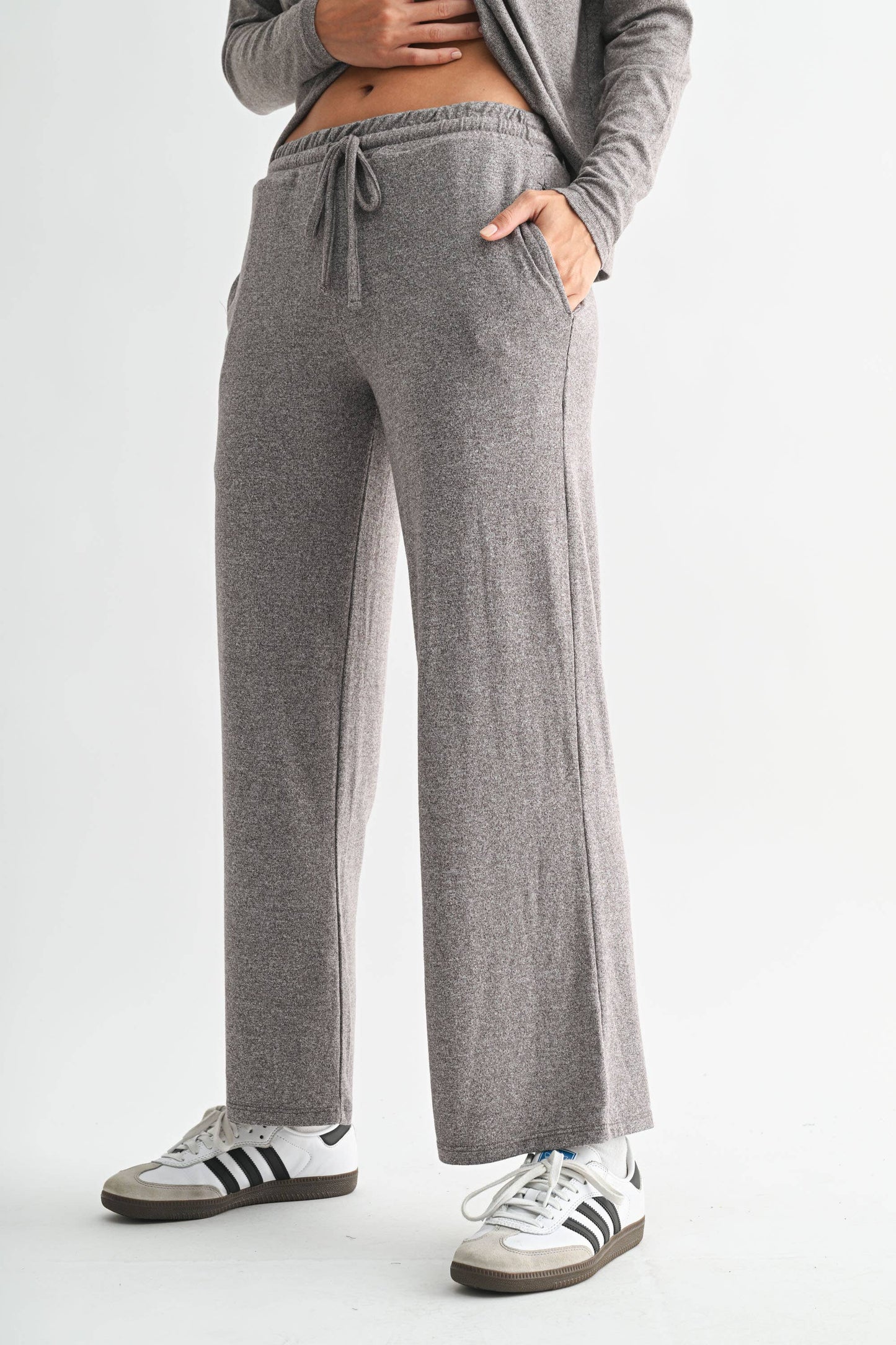 Brushed Wide Leg Lounge Pants