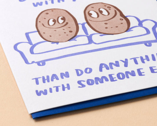 Letterpress Couch Potatoes Card