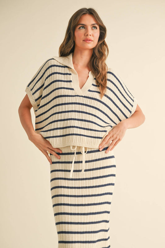 Shoreline Striped Polo Top