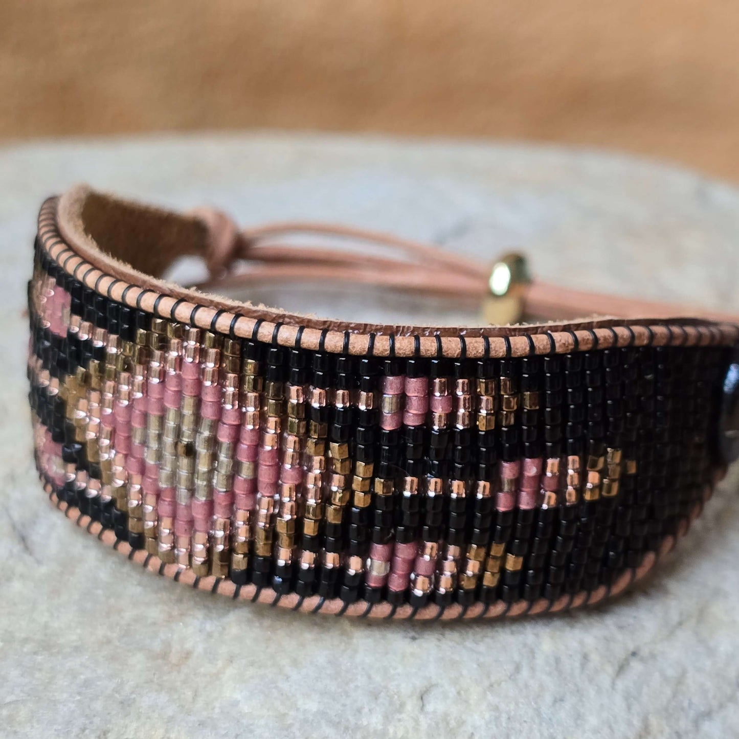 Rooted Radiance Dream Catcher Garnet Large Beaded Cuff Bracelet