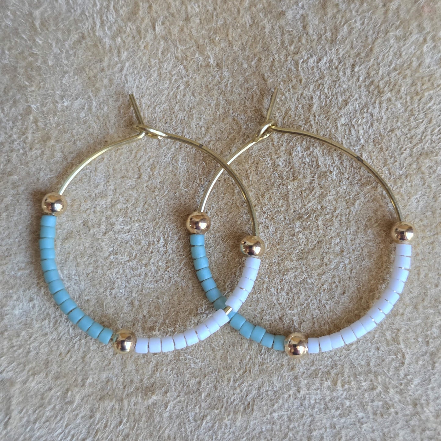 Color Block Beaded Hoop Earrings | Small | Nyaweh