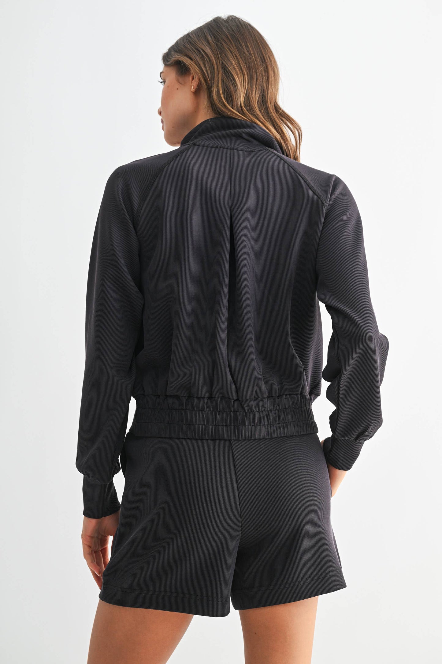 Luxe Sand Wash Rib Zip Jacket