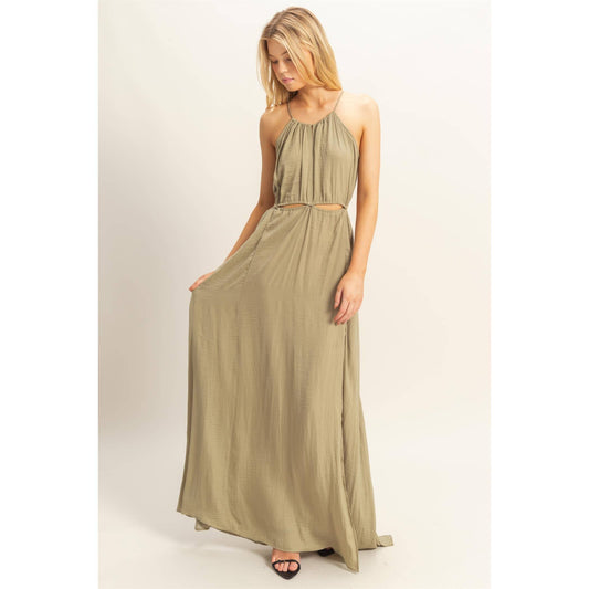 Cutout Side Slit Maxi Dress