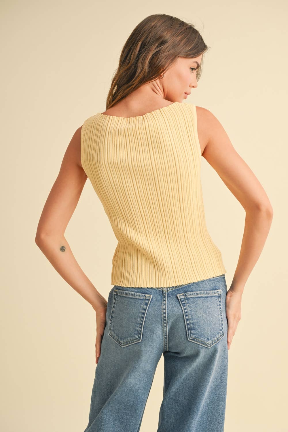 VISCOSE RIBBED KNITTED TOP