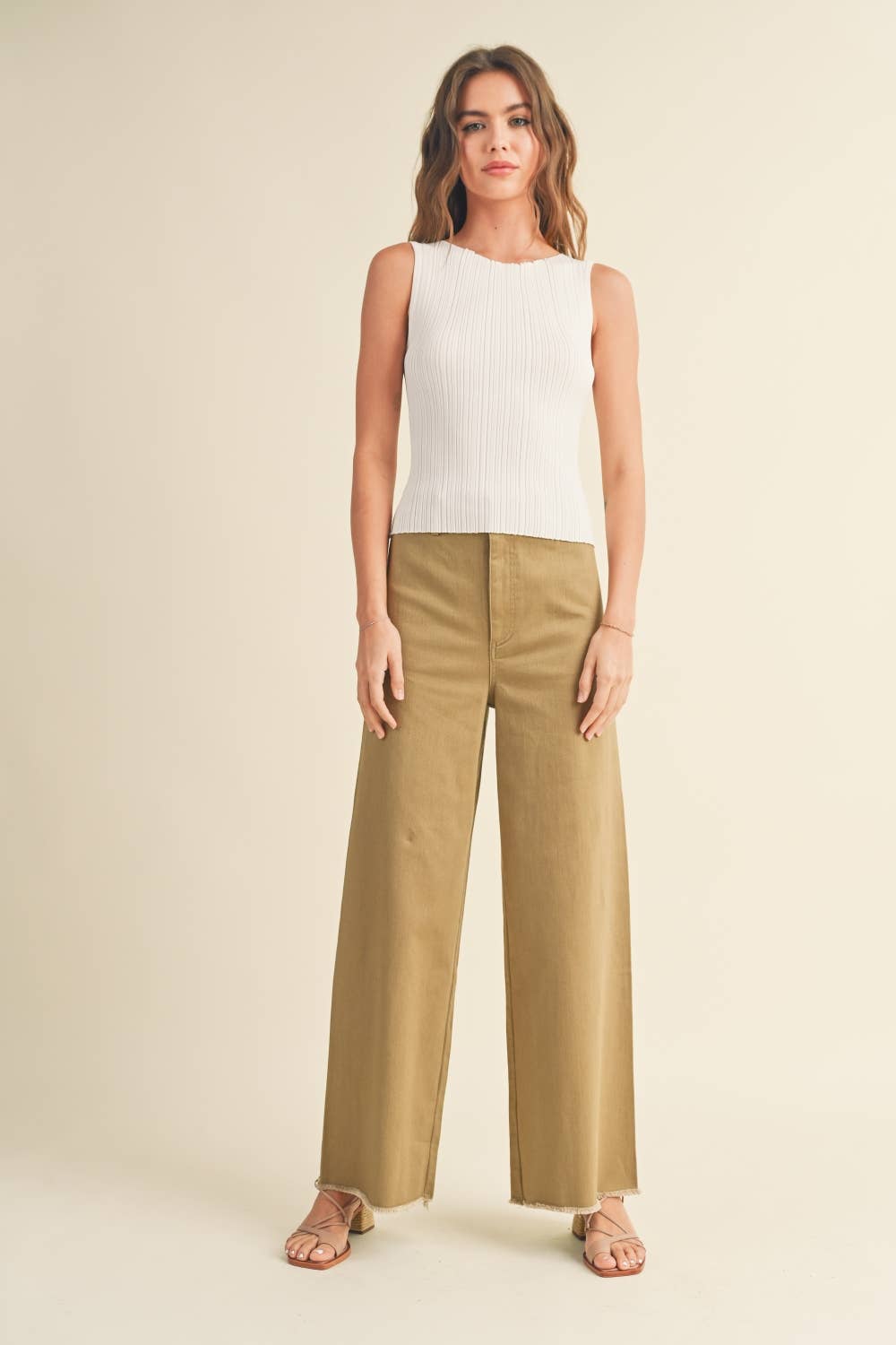 VISCOSE RIBBED KNITTED TOP