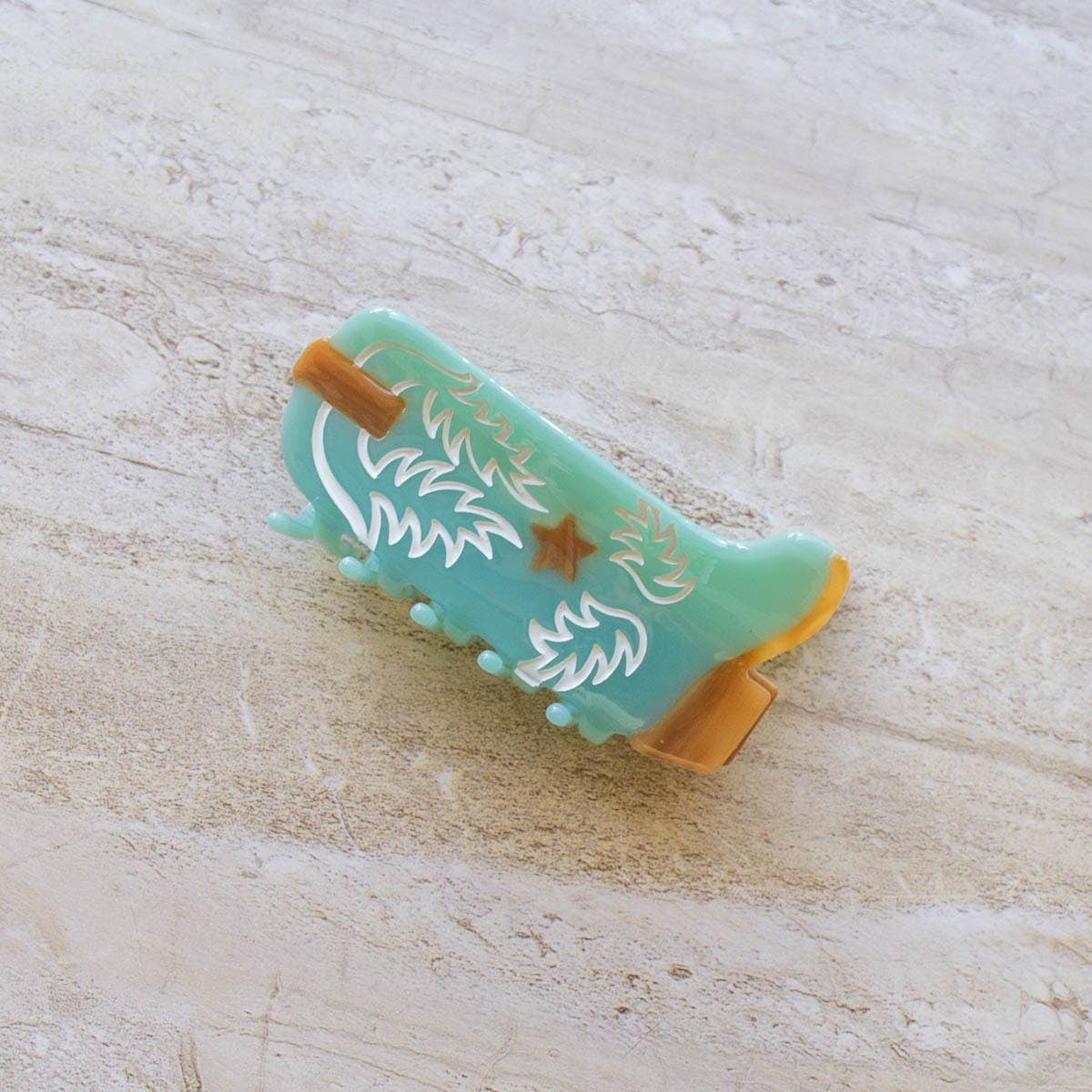 Eco Western Cowboy Boots Hair Claw Clip