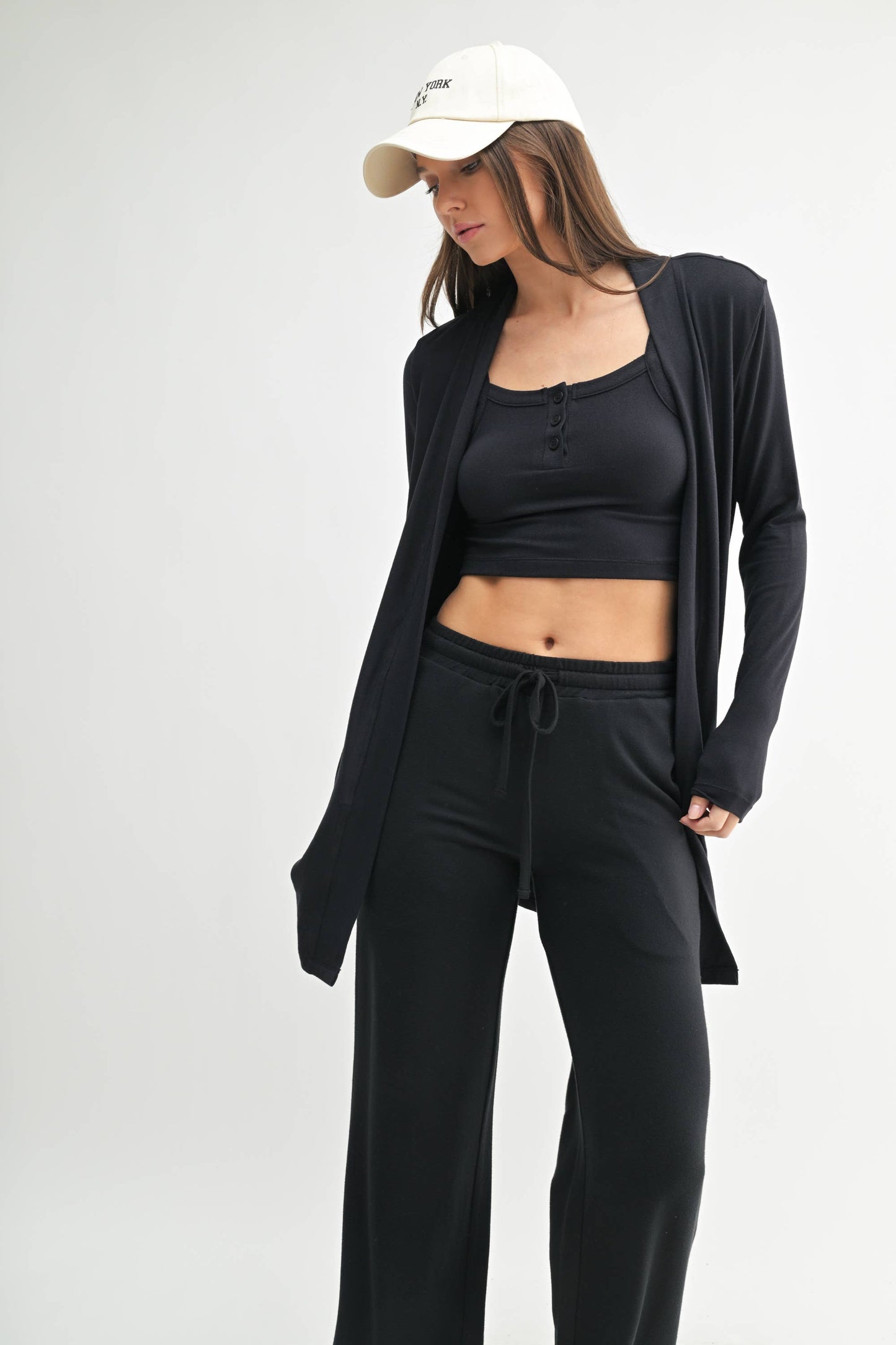 Brushed Hacci Open Cardi