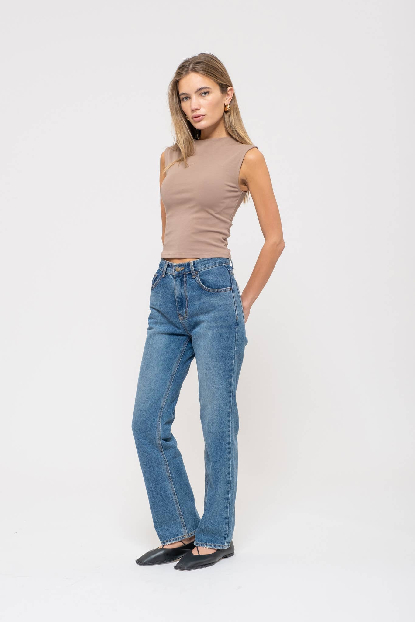 The Essential Cotton Mock Neck Top