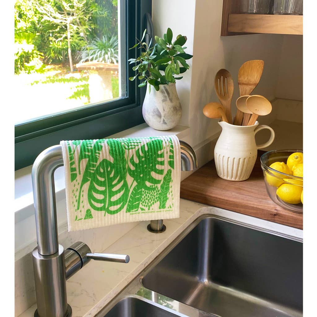 Tropical Leaves Swedish Dishcloth