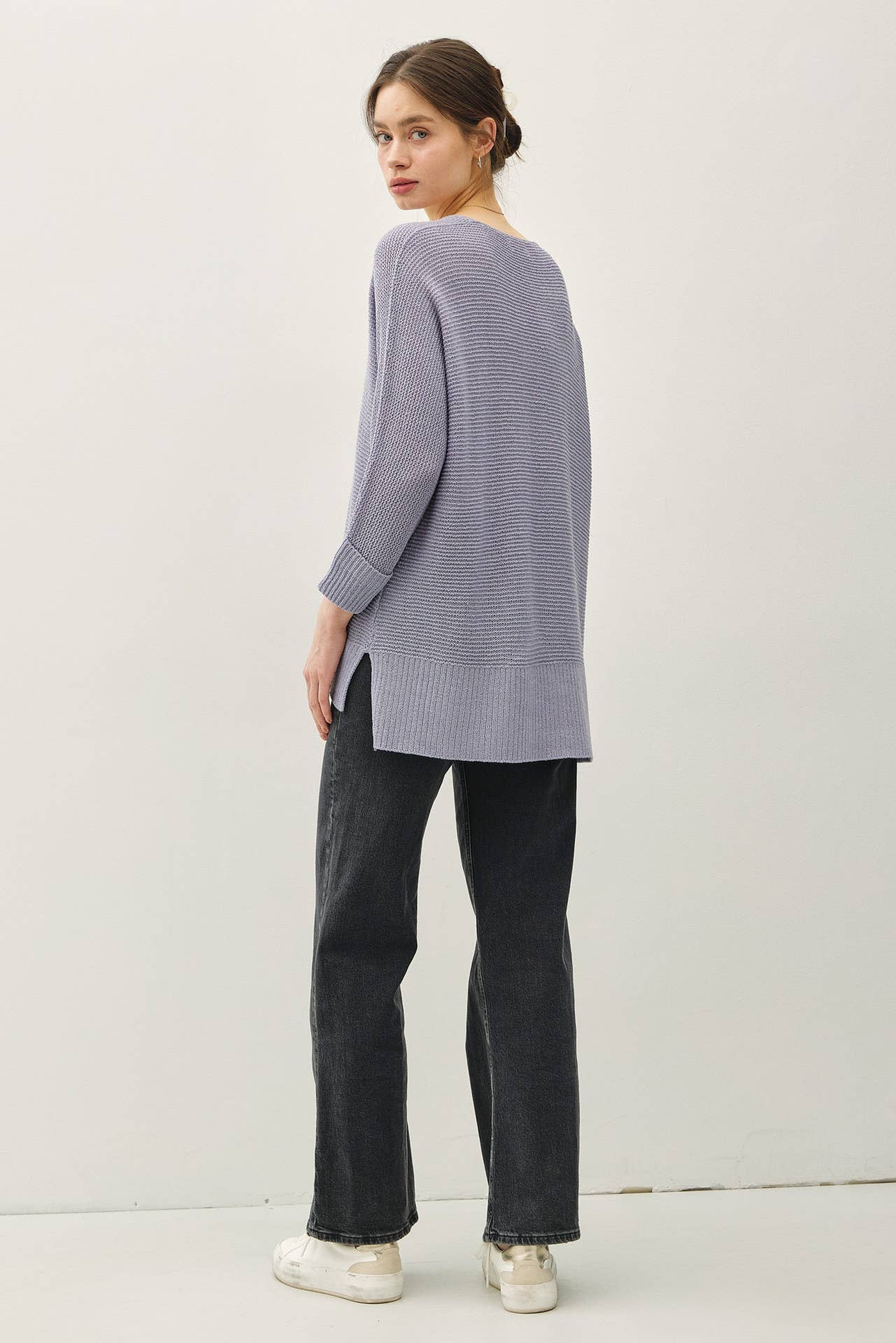 V Neck Dolman Sleeve Sweater