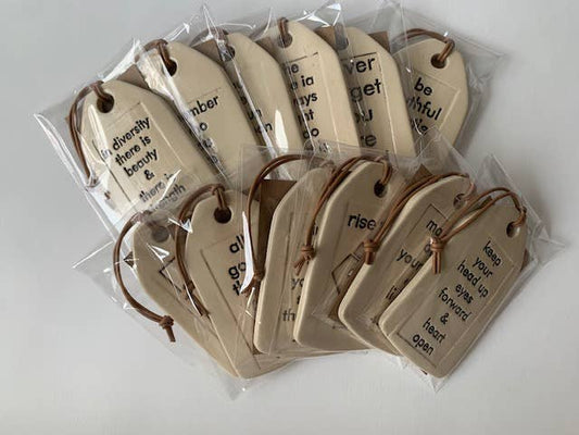 Ceramic Quote Tag: the time is always right...