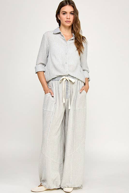 Timeless Soft Wash Striped Button Down Shirt