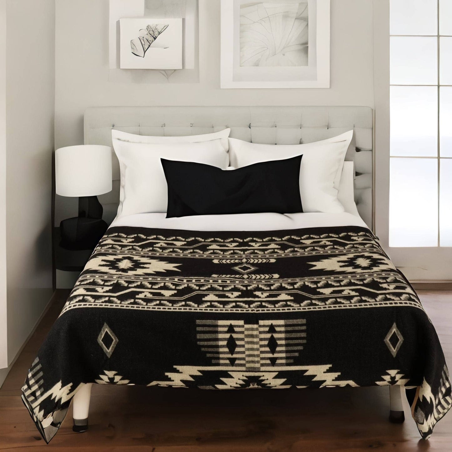 Los Abuelos - Black Native Blanket
