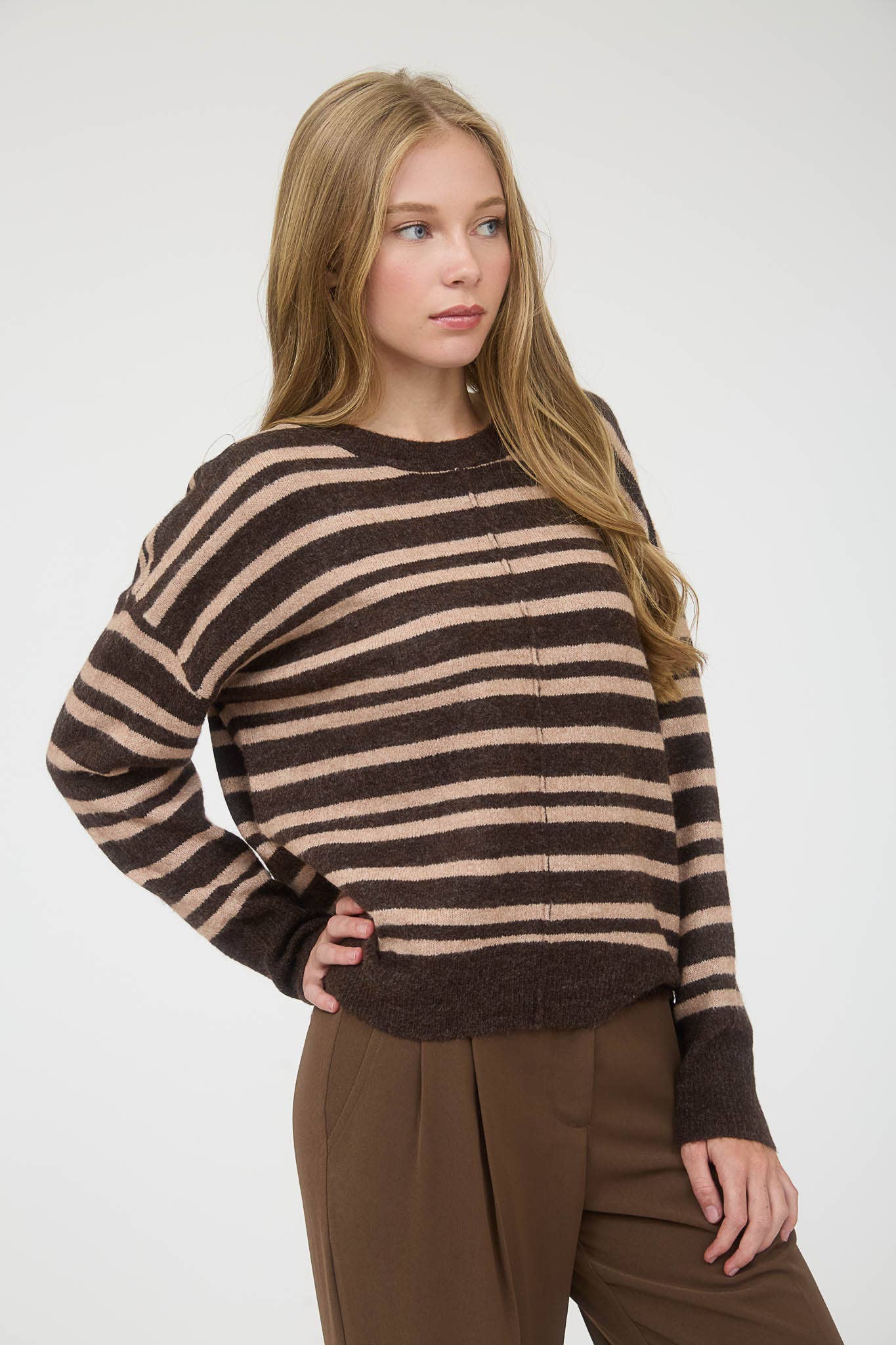 Stripe Front Seam Sweater