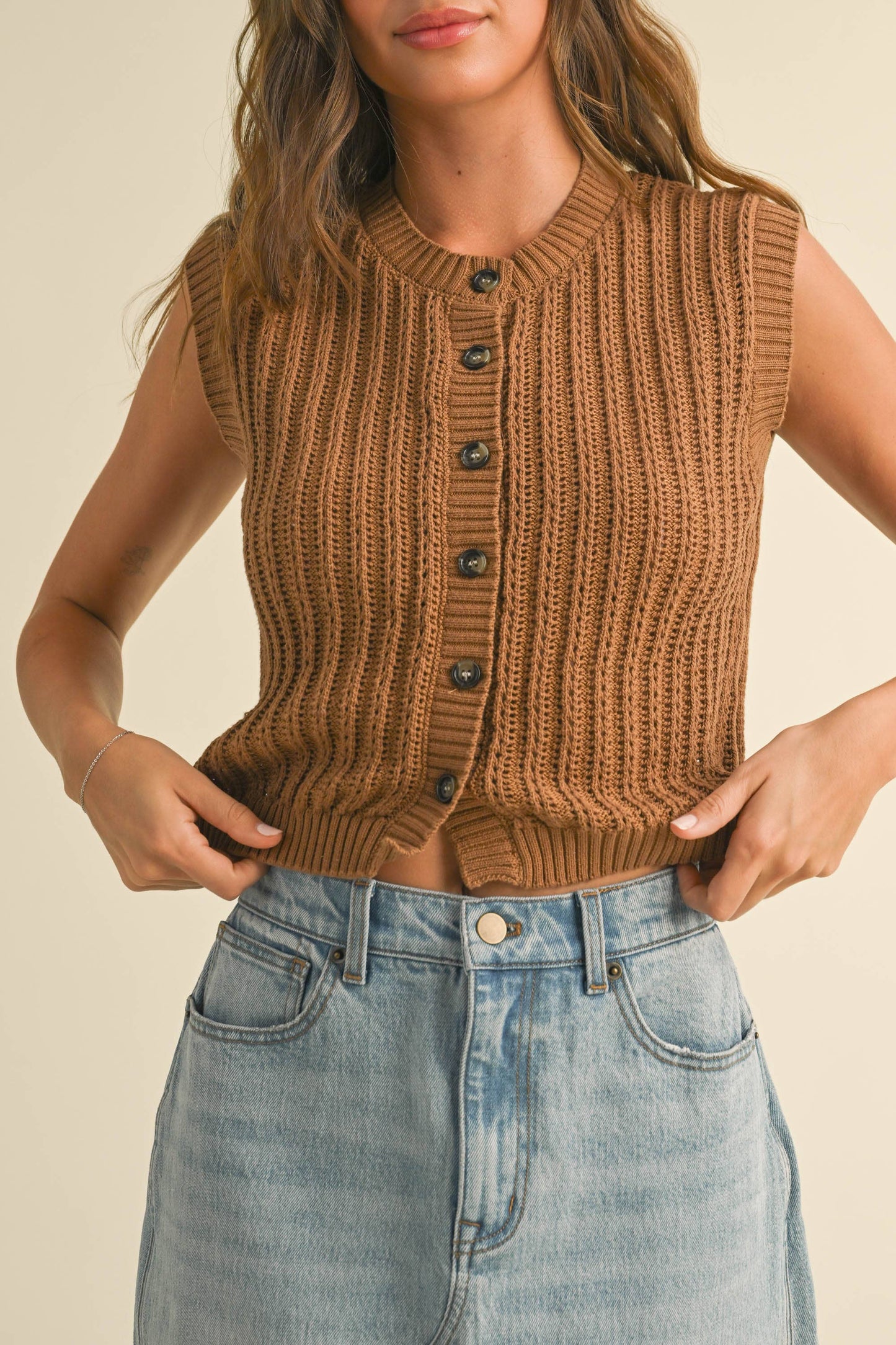 Button Crochet Vest