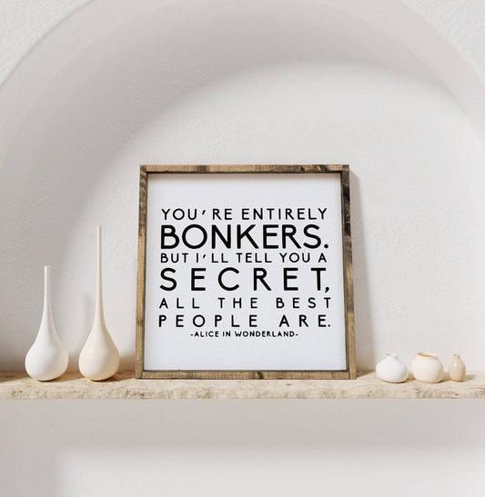 Alice in Wonderland Quote Framed Print – Whimsical Wall Art