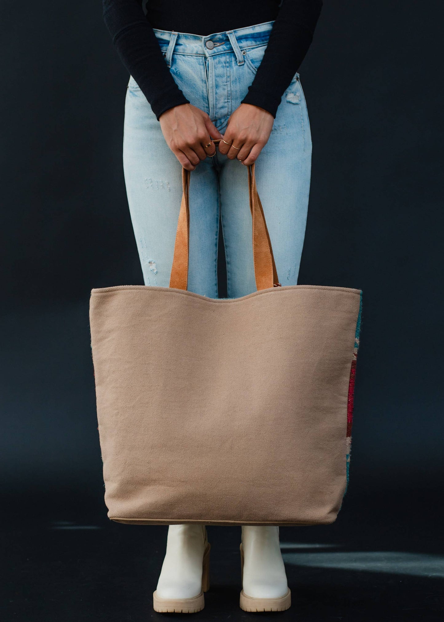 Teal, Burgundy & Tan Aztec Tote