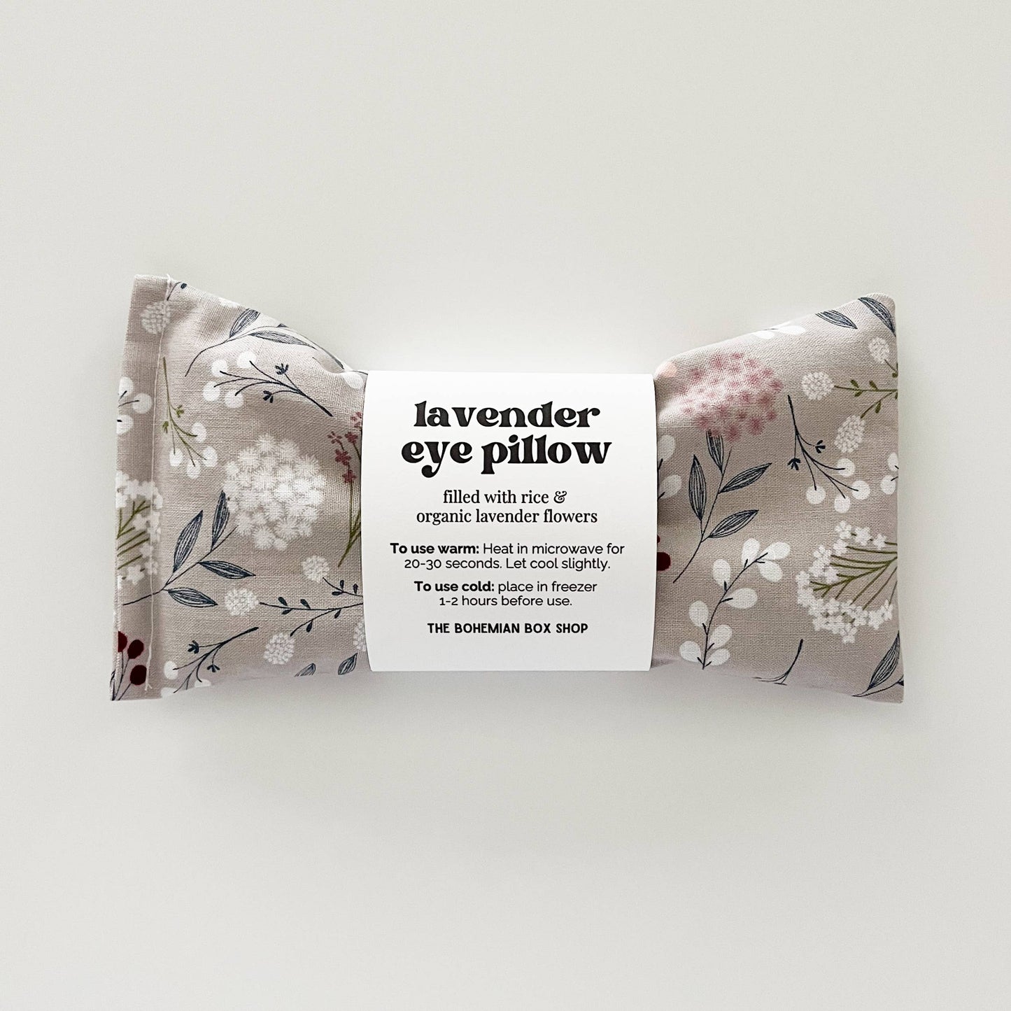 Lavender Eye Pillow - Gray Floral Relaxation