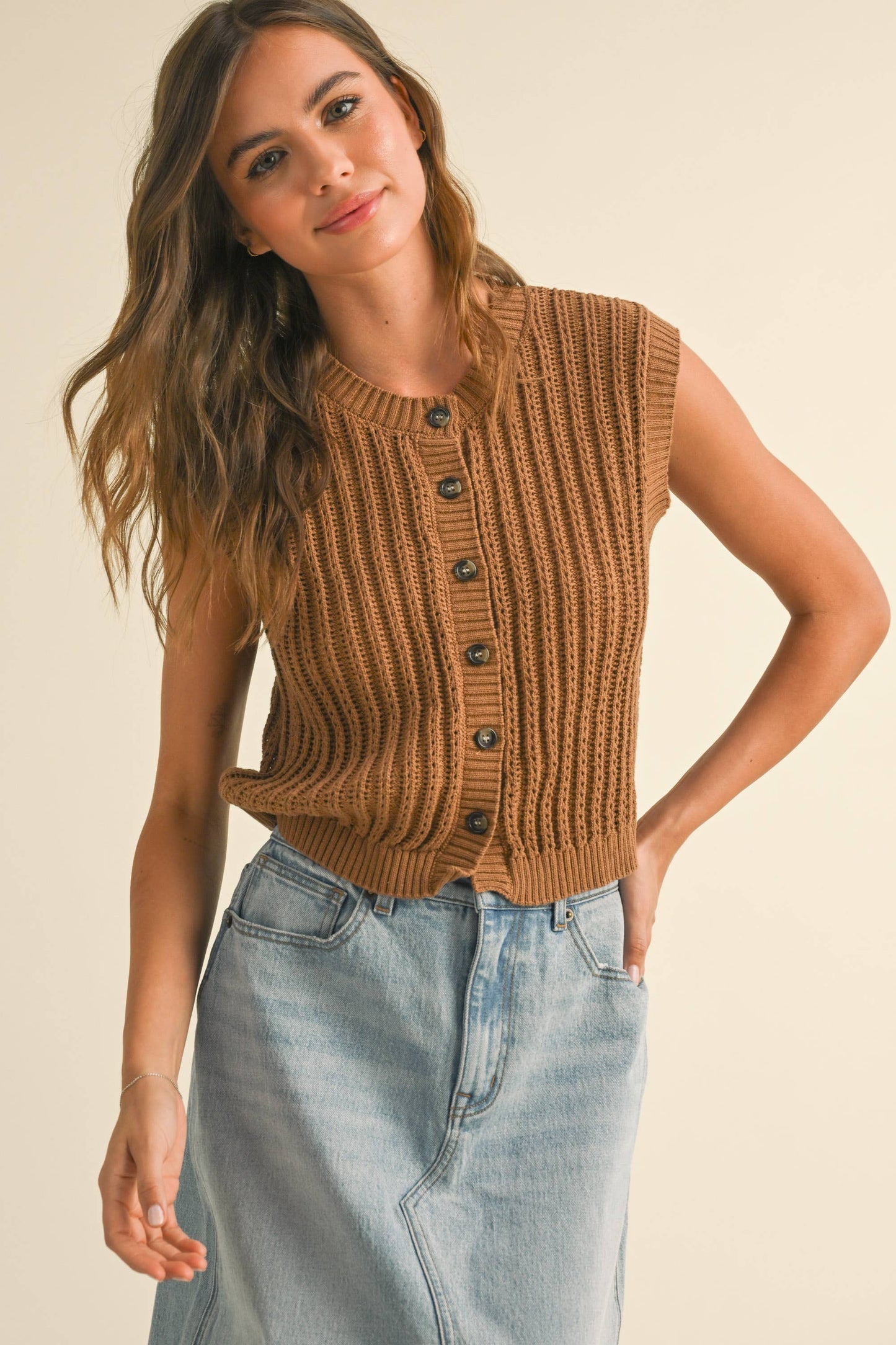 Button Crochet Vest