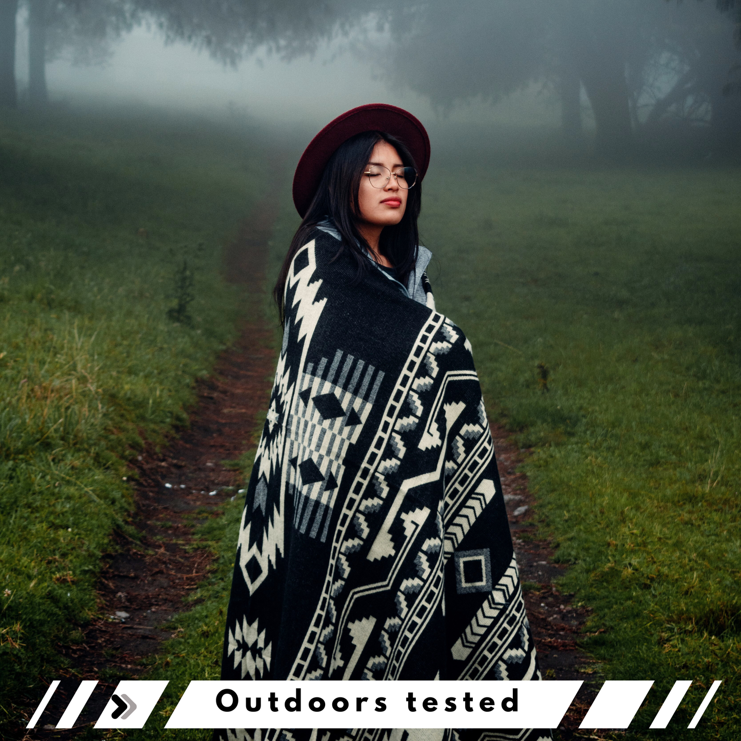 Los Abuelos - Black Native Blanket