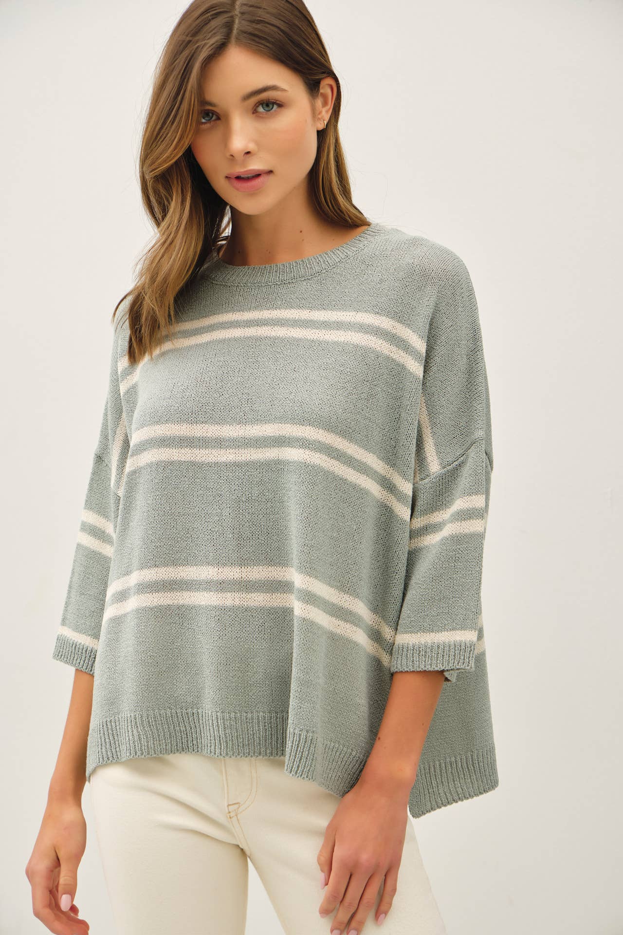 Essential Drop Shoulder Striped Sweater