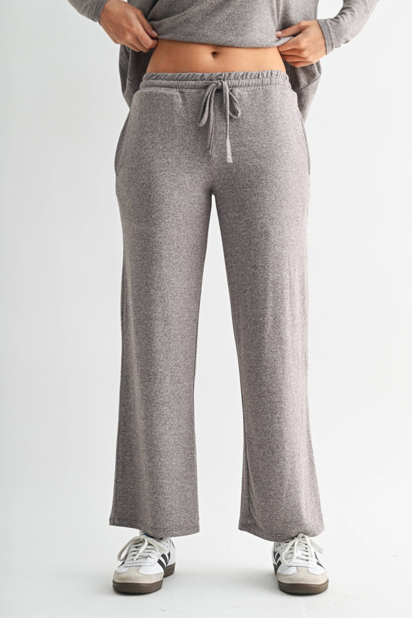 Brushed Wide Leg Lounge Pants