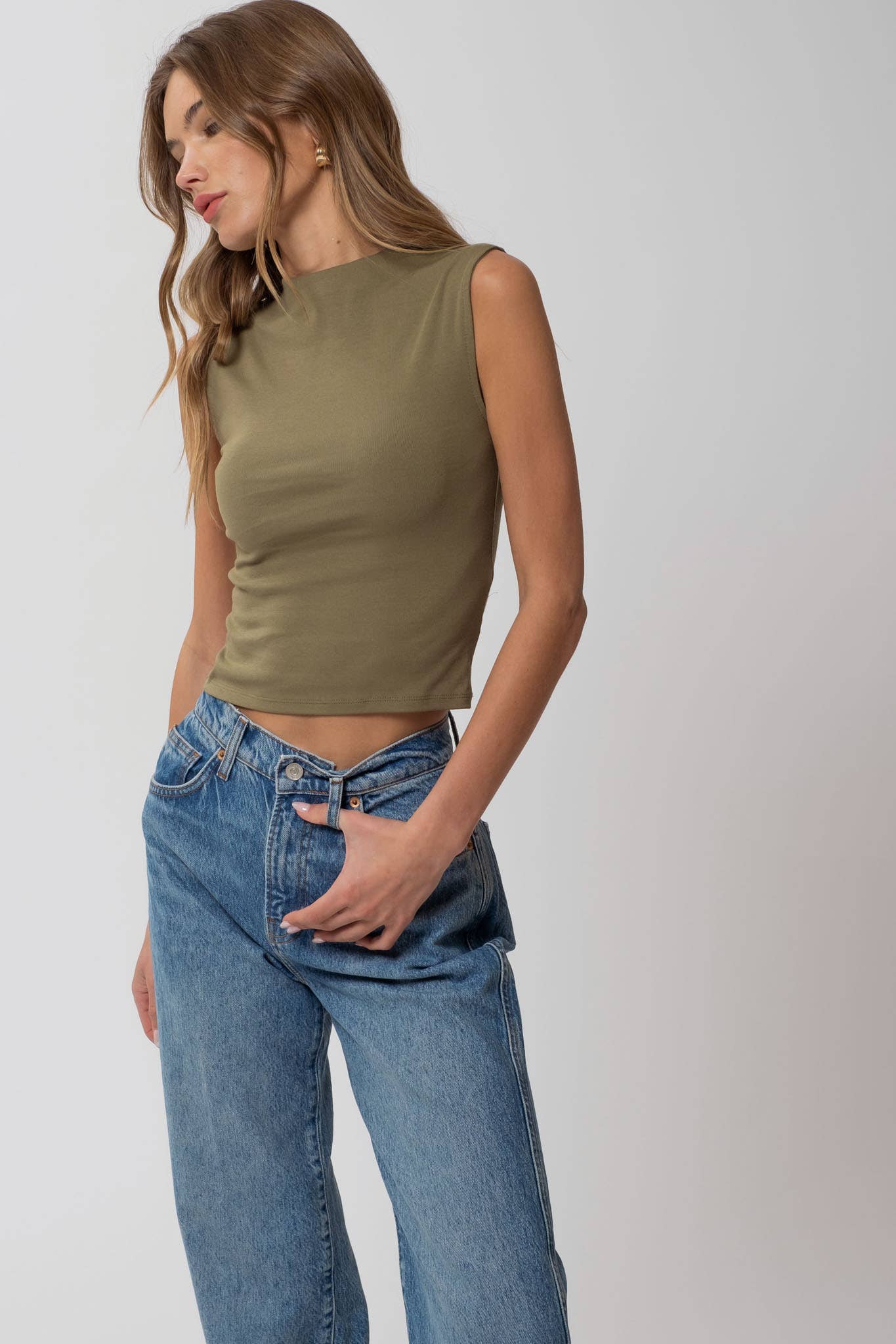 The Essential Cotton Mock Neck Top