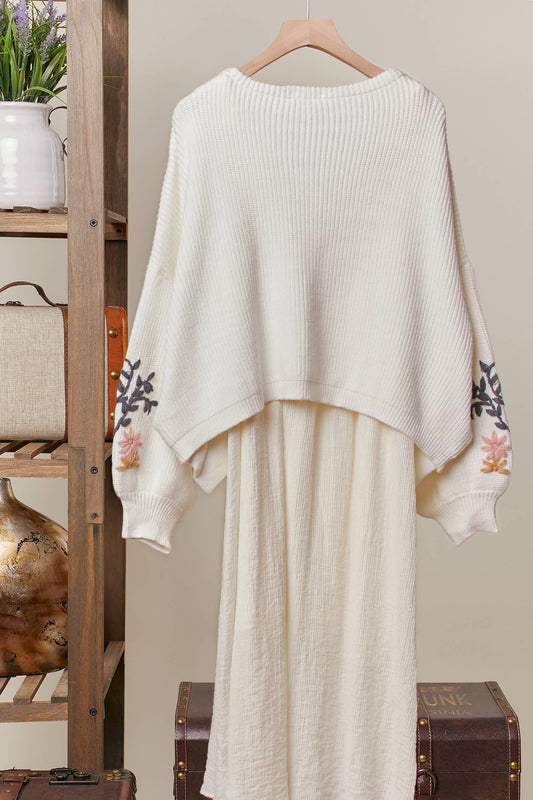 Floral embroidery Patchwork Cardigan