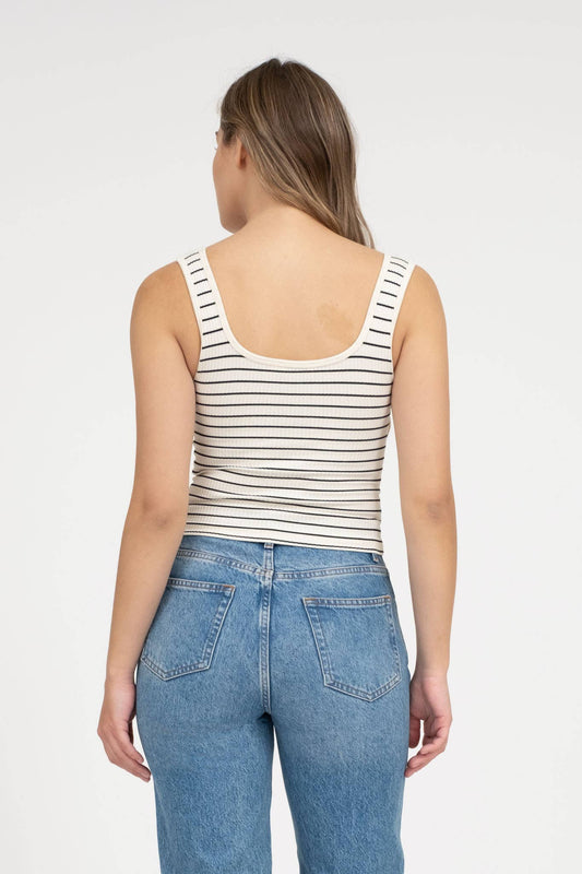 Essential Striped Scoop Neck Tank