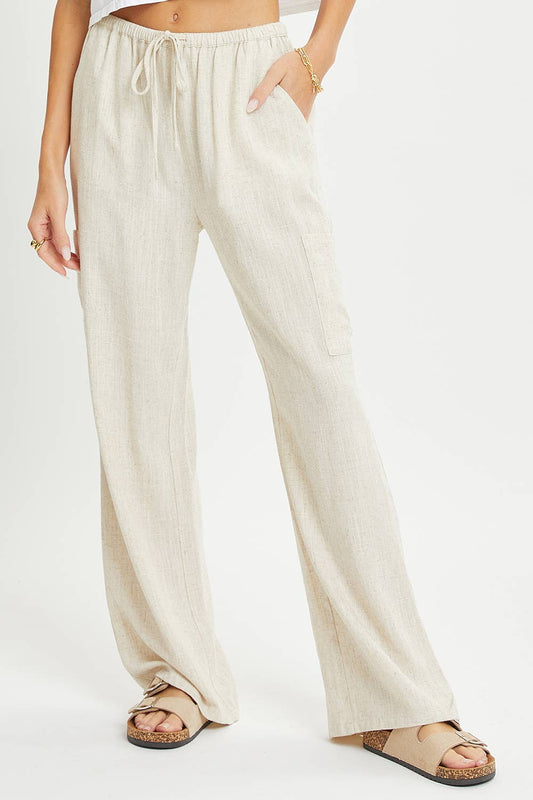 Effortless Linen Blend Pull On Pants
