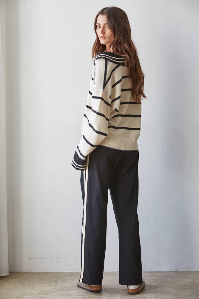 Weekend Stripe Polo Sweater