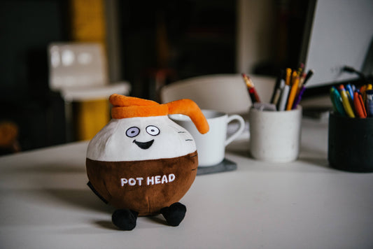 Plush Coffee Pot Pot Head Soft Cuddly Perfect Toy Funny