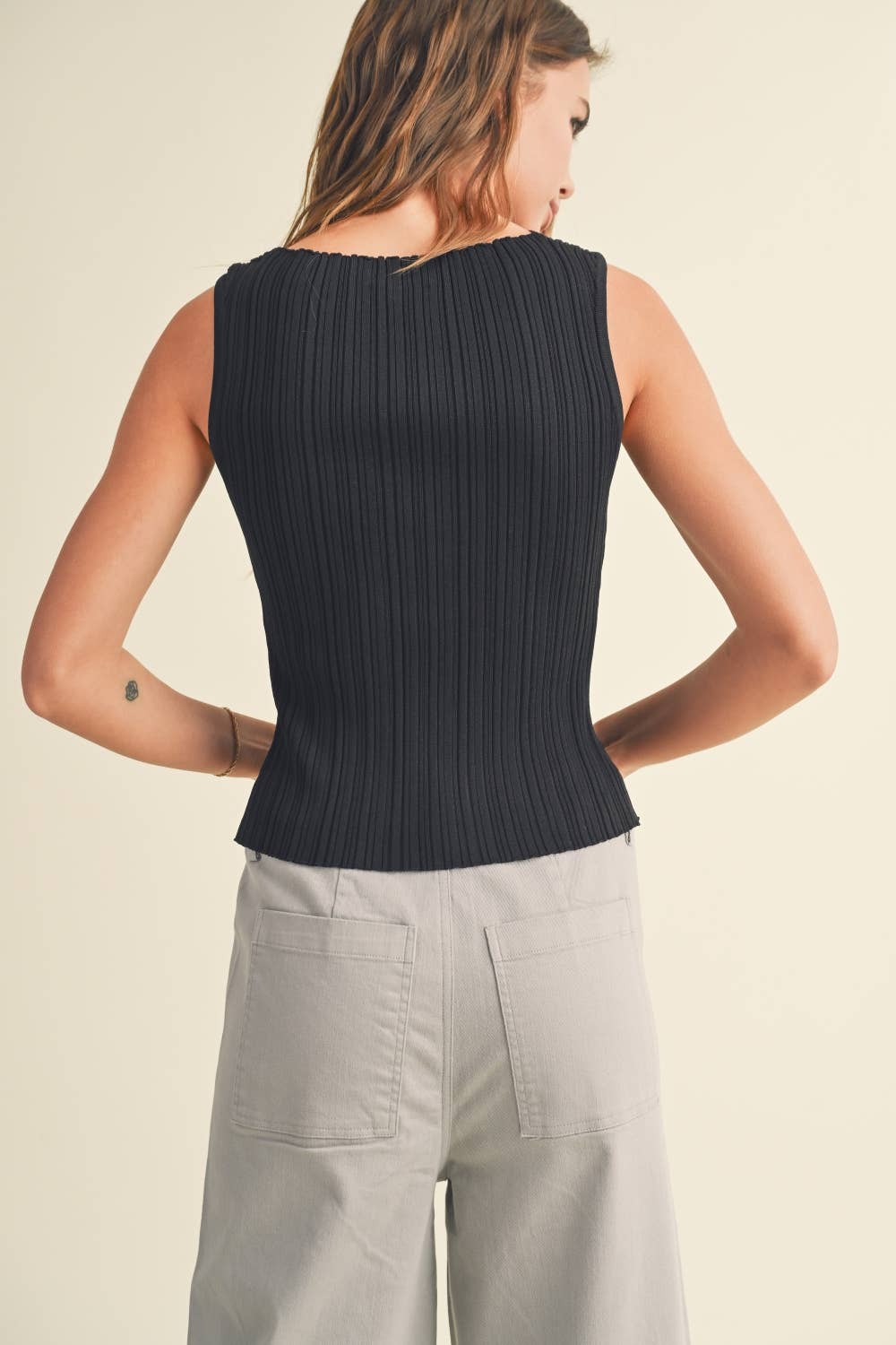 VISCOSE RIBBED KNITTED TOP