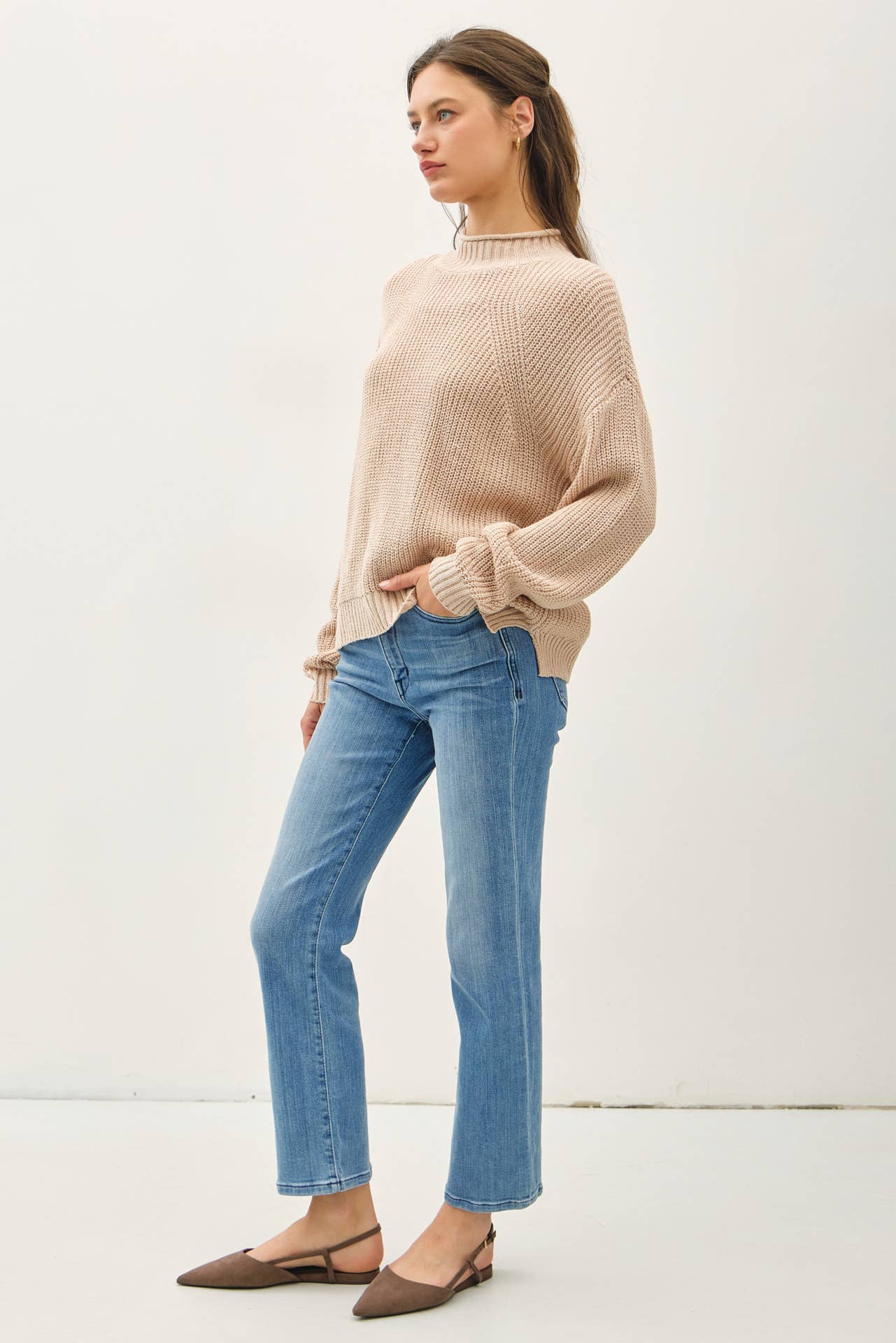 Chunky Knit Mock Neck Sweater