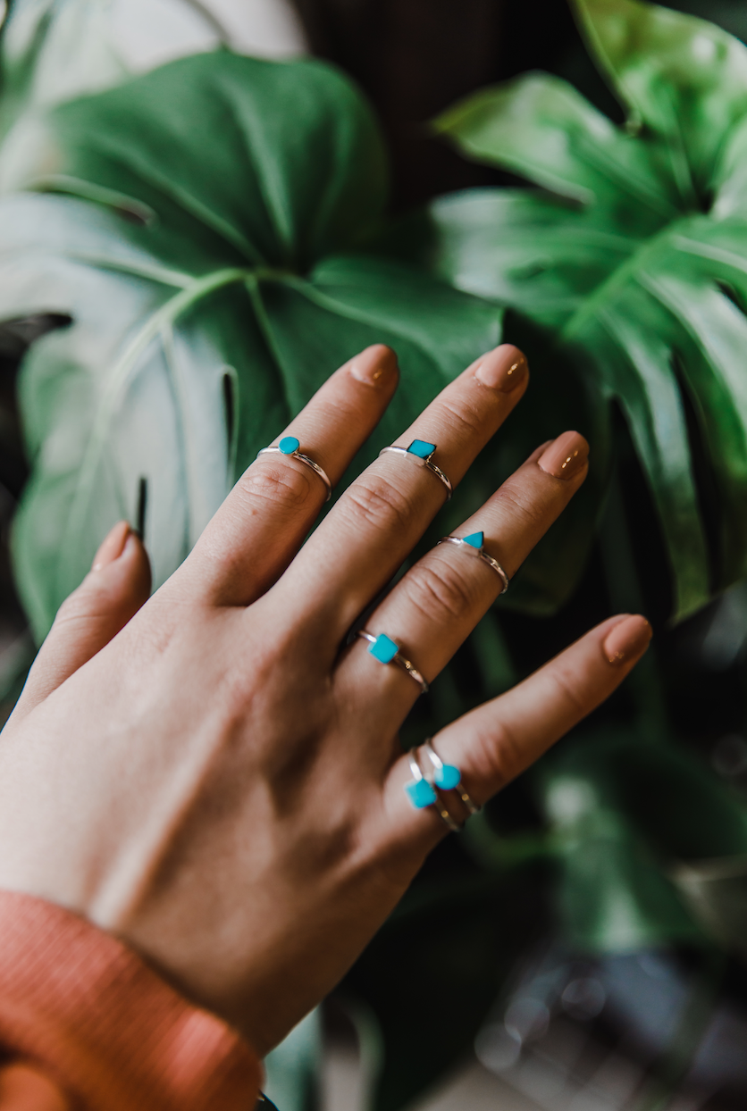 Stacking Rings- Turquoise