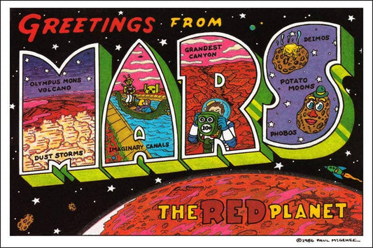 Postcard. Greetings From Mars. The Red Planet.