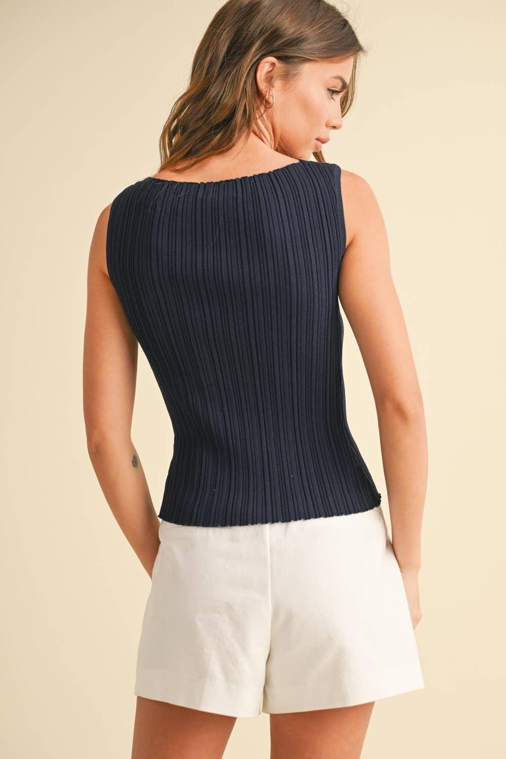 VISCOSE RIBBED KNITTED TOP