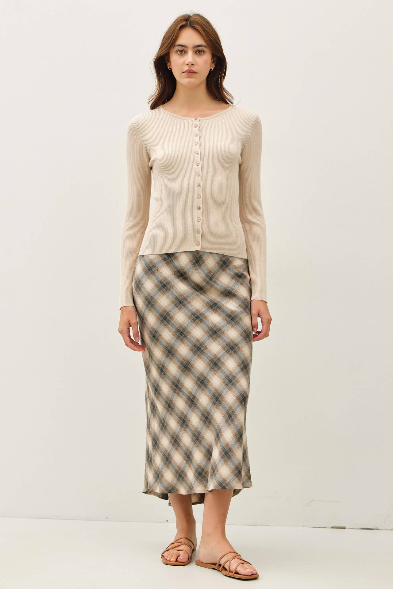 Essential Ribbed Button Up Top