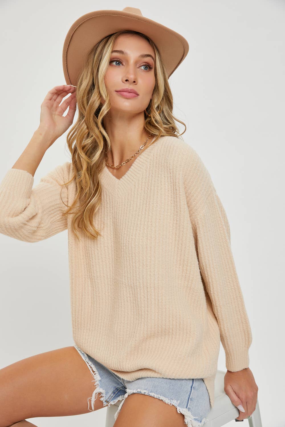 EVERYDAY CASUAL SWEATER: Brown / Contemporary / L