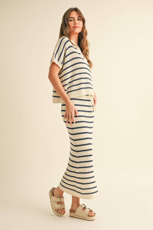 Shoreline Striped Polo Top